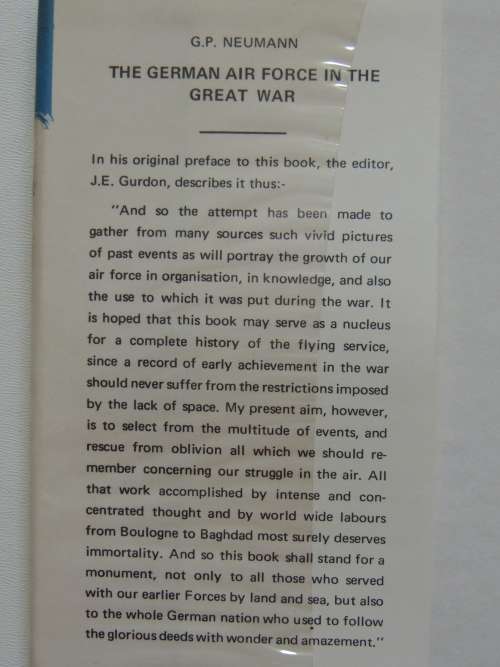 The German Air Force In The Great War - G.P. Neumann - Scarce