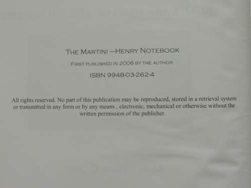The Martini-Henry Note-Book - The Life & Times of a Grand Old Rifle - Malcolm Cobb - Scarce