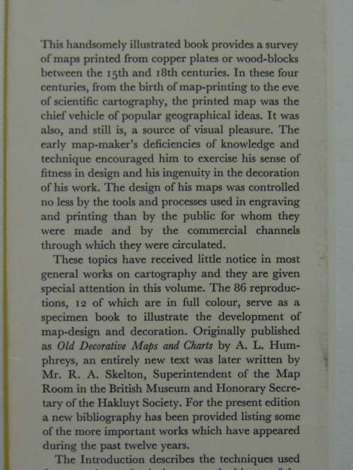 Decrorative Printed Maps Of The 15th To !8th Centuries R. A. Skelton F.S.A.