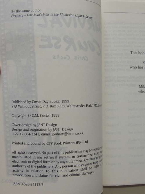 Survival Course- Chris Cocks 1st Edition 1999