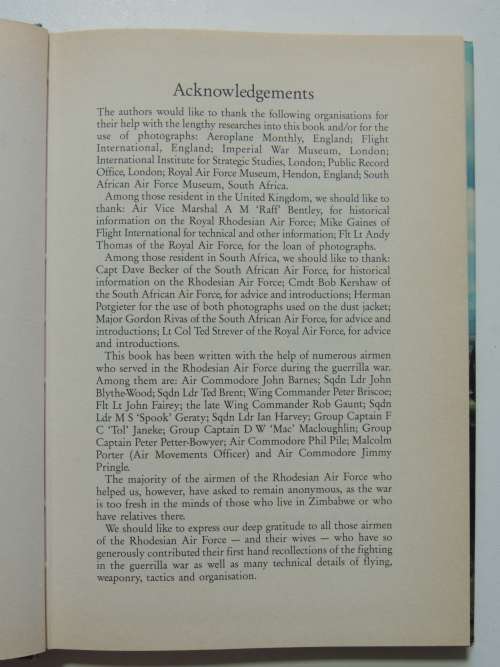 War in the Air Rhodesian Air Force 1935-1980 - Dudley Cowderoy, Roy C Nesbit