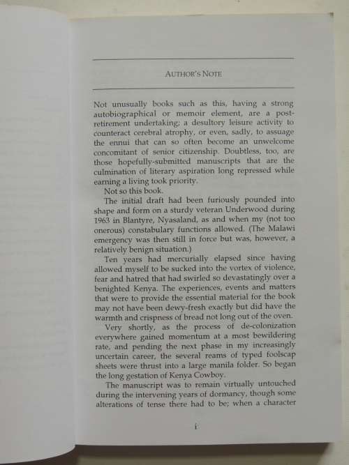 Kenya Cowboy - A Police Officer`s Account of The Mau Mau Emergency  - Peter Hewitt