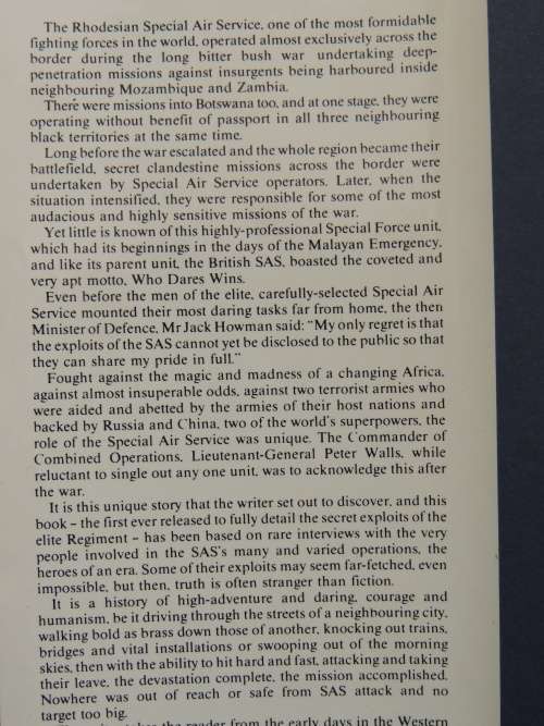 The Elite - The Story of the Rhodesian Special Air Service - Barbara Cole - SIGNED by Author