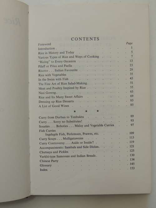 Rice Recipes and Curries in Southern AfricaLesley Faull 1969 - Inscribed by Author, Founder of ...