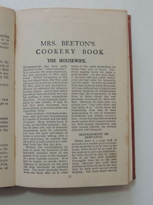 Mrs Beeton`s Cookery Book- Isabella Beeton -1923