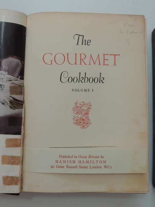 Thr Gourmet Cookbook - Volumes 1 & 2, 10th Printing 1957