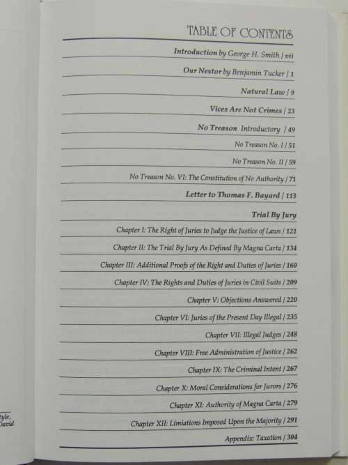 The Lysander Spooner Reader with An Introduction by George H Smith, 1992