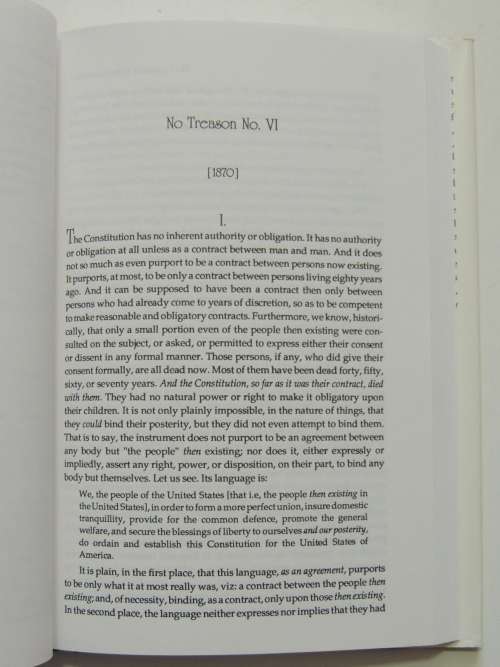 The Lysander Spooner Reader with An Introduction by George H Smith, 1992