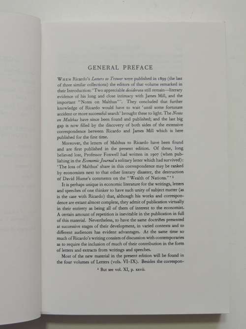 On the Principles of Political Economy &Taxation, Vol 1 of theWorks &Correspondence of David Ricardo