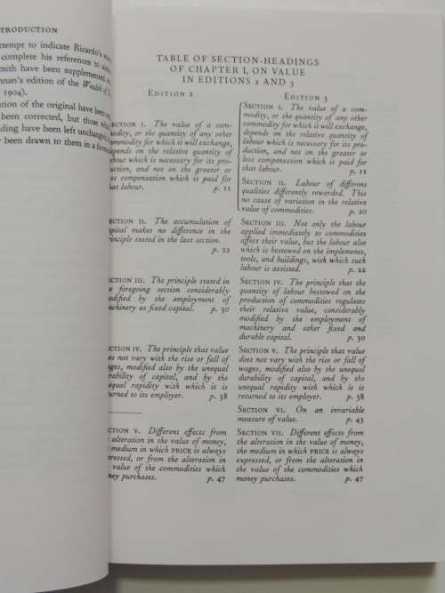 On the Principles of Political Economy &Taxation, Vol 1 of theWorks &Correspondence of David Ricardo