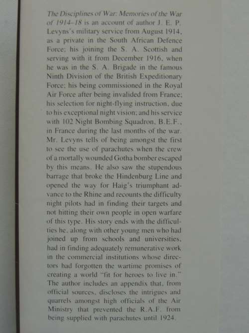 The Disciplines Of War - Memories Of The War Of 1914-18 - J.E.P. Levyns