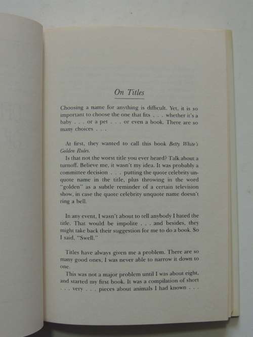 Betty White in Person  Betty White - 1987, FIRST EDITION, Inscribed by Author