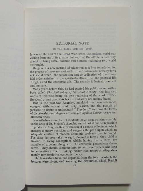 World Economy, The Formation of a Science World Economics, Lectures 1922- Rudolf Steiner