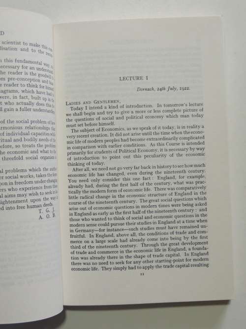 World Economy, The Formation of a Science World Economics, Lectures 1922- Rudolf Steiner
