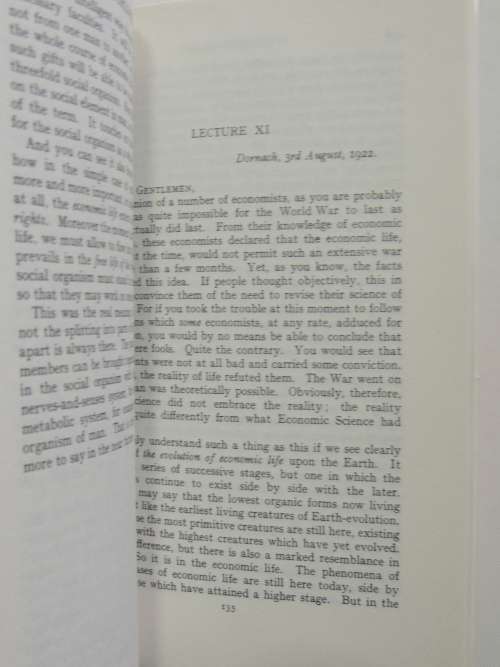 World Economy, The Formation of a Science World Economics, Lectures 1922- Rudolf Steiner