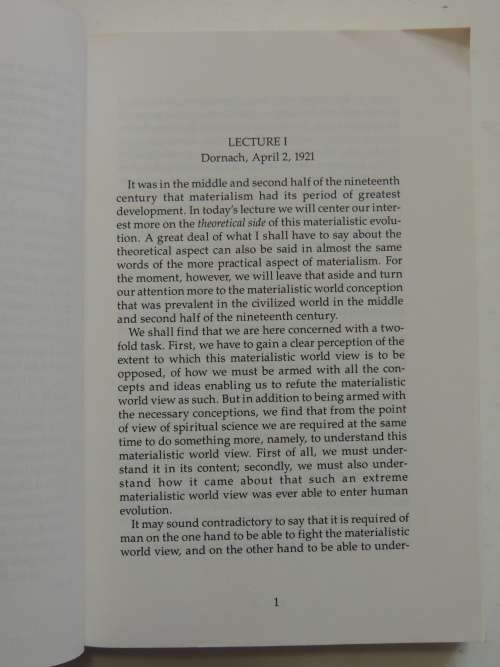 Materialism and the Task of Anthroposophy, Lectures 1921 - Rudolf Steiner