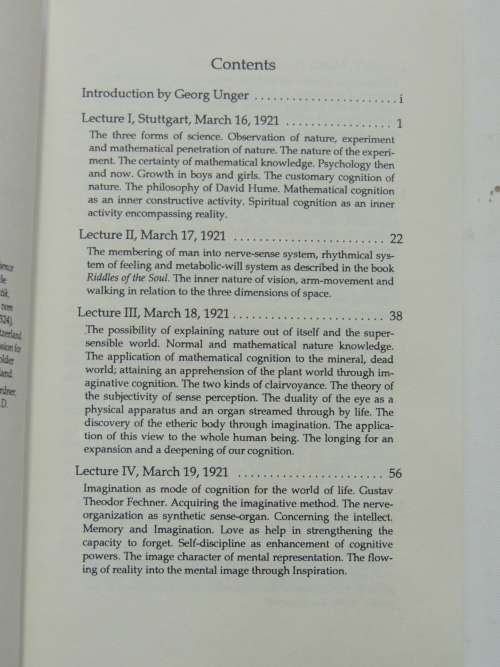 Anthroposophy and Science, Observation Experiment Mathematics, Lectures 1921 - Rudolf Steiner