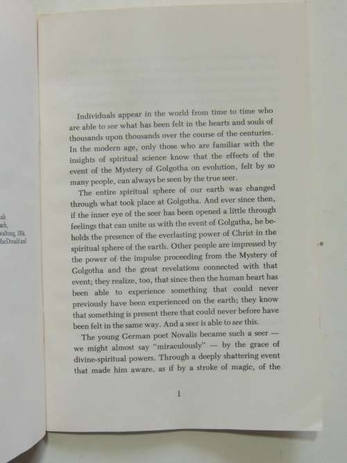 The Christmas Mystery Novalis as Seer - Rudolf Steiner