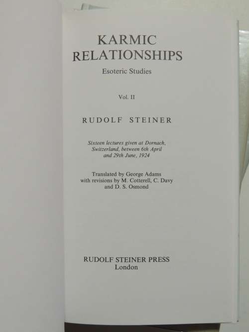 Karmic Relationships, Esoteric Studies - 8 Volume Set 11 Lectures, Switzerland 1924 - Rudolf Steiner