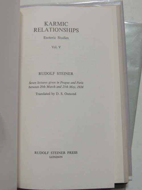 Karmic Relationships, Esoteric Studies - 8 Volume Set 11 Lectures, Switzerland 1924 - Rudolf Steiner