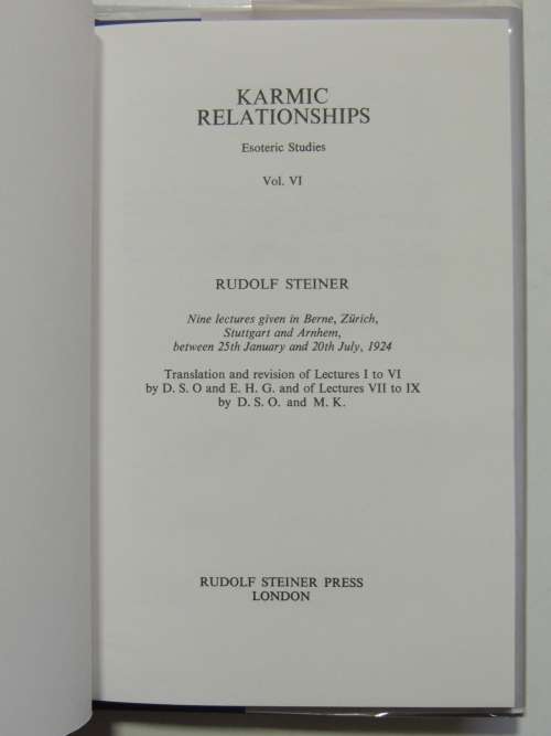 Karmic Relationships, Esoteric Studies - 8 Volume Set 11 Lectures, Switzerland 1924 - Rudolf Steiner