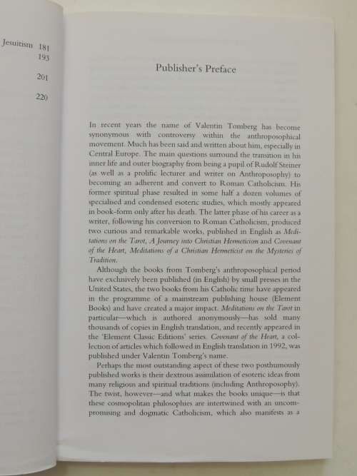 The Case of Valentin Tomberg,  Anthroposophy or Jesuitism - Segei O Prokofieff