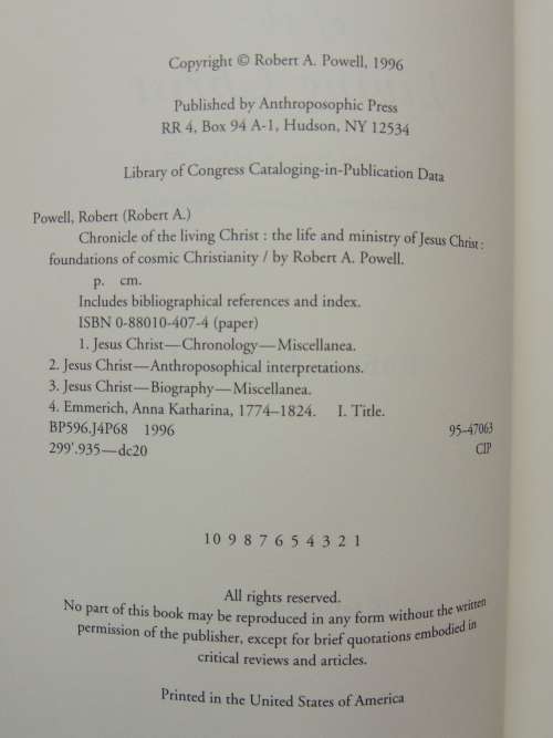 Chronicle of Living Christ, Life, Ministry of Jesus Christ, ... Cosmic Christianity - Robert A Powel