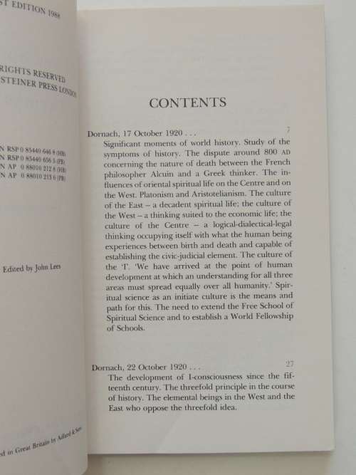 The New Spirituality:And the Christ Experience of theTwentieth Century,Lectures 1920- Rudolf Steiner