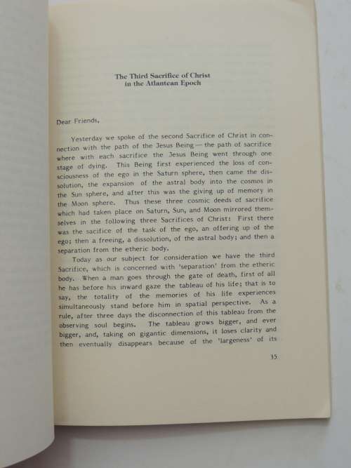 The Four Sacrifices of Christ & Appearance of Christ in Etheric,Lectures 1938-39 - Valentin Tomberg