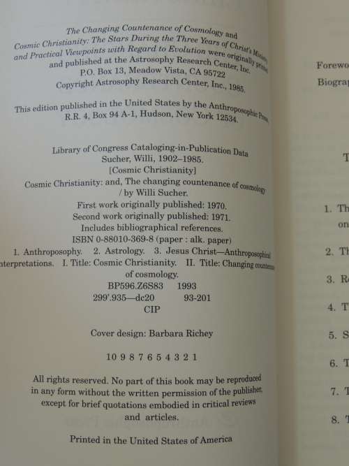 Cosmic Christianity & The Changing Countenance of Cosmology - Willi Sucher