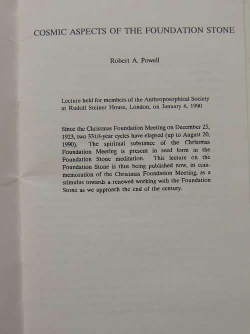 Cosmic Aspects of  the Foudation Stone - Robert Powell