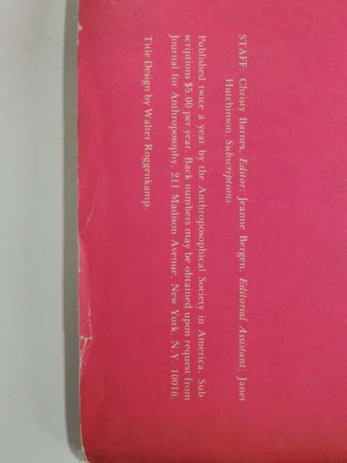 Journal for Anthroposophic Number 26, Autumn, 1977