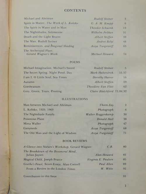 Journal for Anthroposophic Number 26, Autumn, 1977