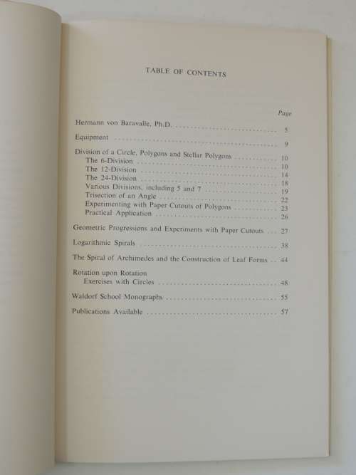 Geometric Drawing and the Waldorf School Plan - Hermann Von Baravalle, Ph.D