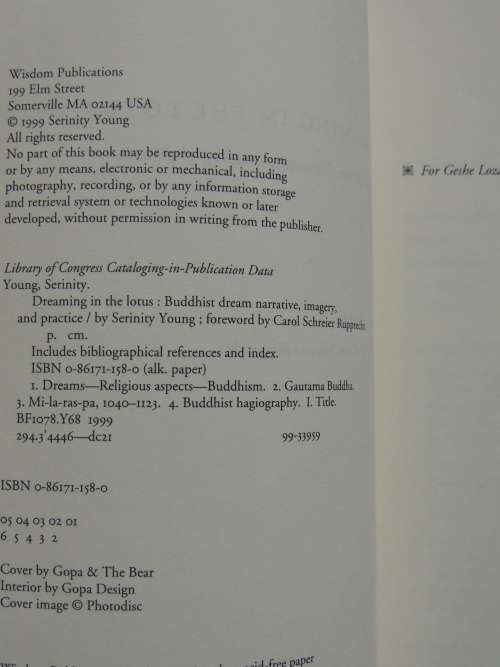 Dreaming  in the Lotus - Buddhist Dream Narrative, Imagery, & Practice - Serenity Young