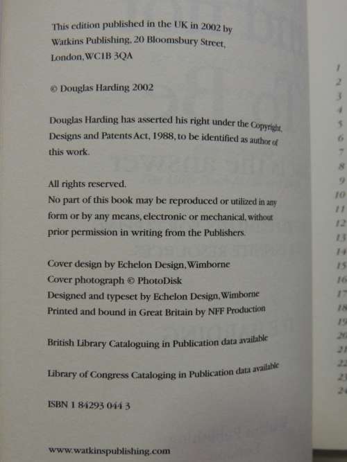 To Be and Not To Be,That is The Answer,Unique Expereinces..Tapping ..Infinite Resources - DE Harding