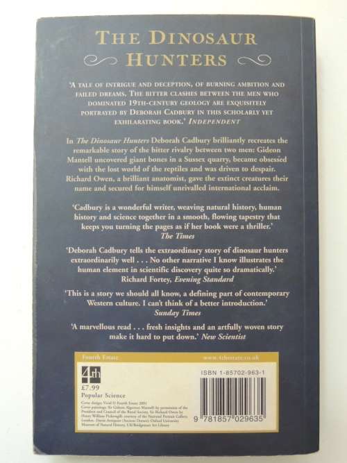 The Dinosaur Hunters,True Story..Scientific Rivalry, Discovery Of Prehistoric World-Deborah Cadbury