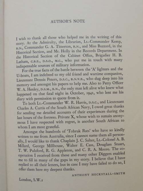 Tobruk - The Story Of A Siege - Anthony Heckstall-Smith
