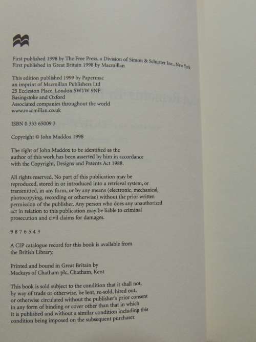 What Remains To Be Discovered - John Maddox