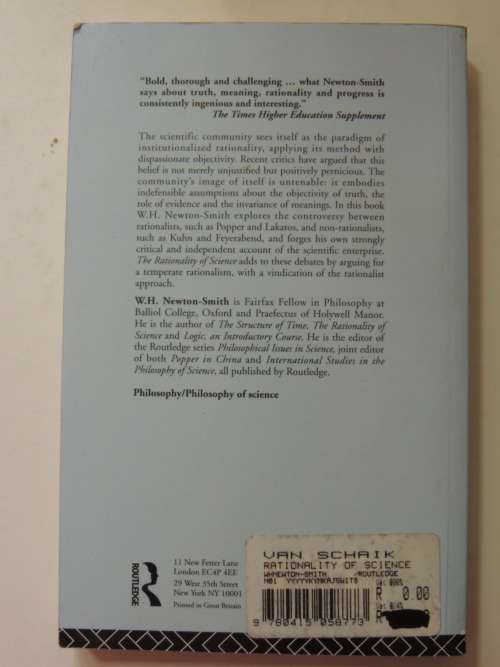 The Rationality Of Science- W.H. Newton-Smith