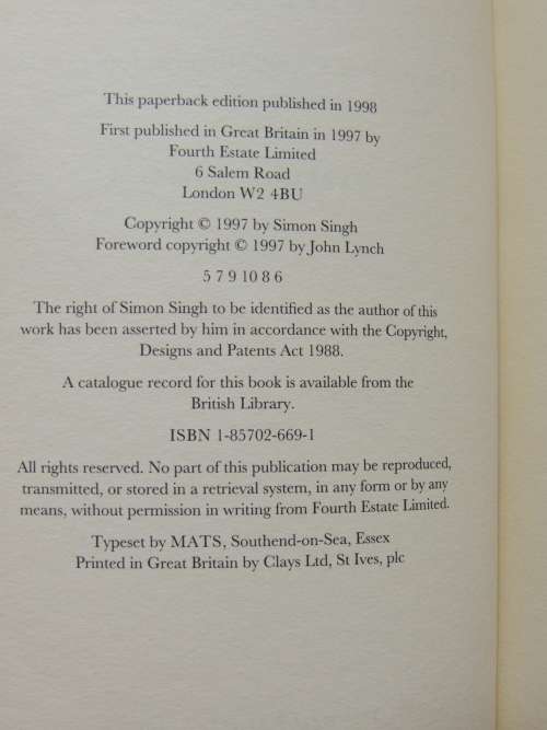 Fermat`s Last Theorem - Simon Singh