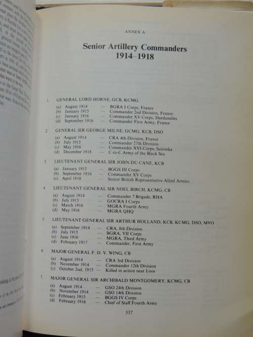 History Of The Royal Artillery Regiment - Western Front 1914 - 18 - General Sir Martin Farndale, KCB
