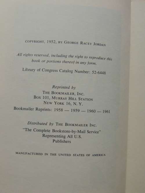 From Major Jordan`s Diaries - George Racey Jordan USAF (Ret)   SCARCE