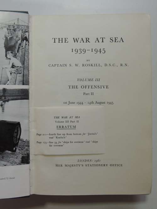 The War At Sea 1939-1945 4 Vols, History Of The 2nd WW United Kingdom Military Series- SW Roskill