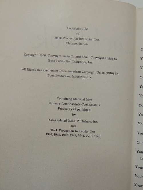 Culinary Arts Institute Encyclopedic Cookbook - Ed. Ruth Berolzheimer - 1950