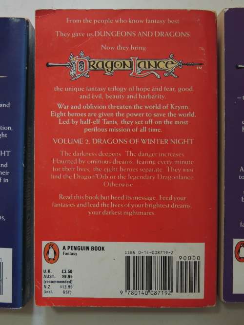 Dragonlance:Chronicles,Dragons of Autumn Twilight,.. Winter Night,..Spring Dawn -Margaret Weiss, T H