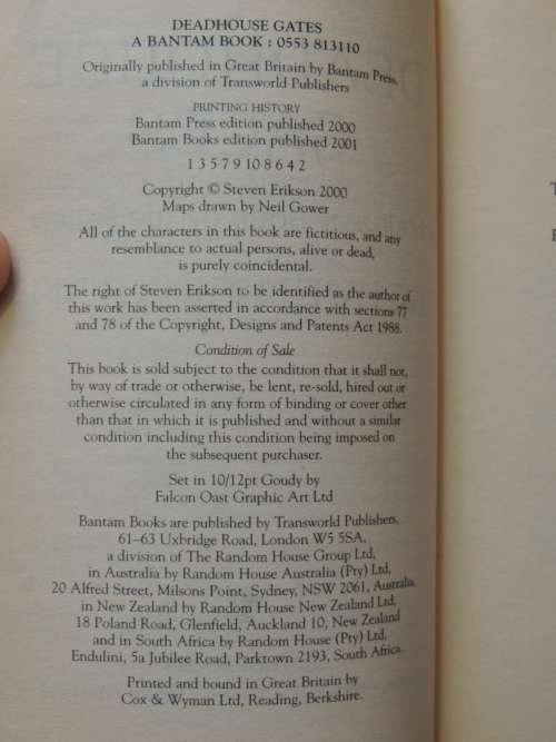 Deadhouse Gates - A Tale of the Malazan Book of the Fallen - Steven Erikson