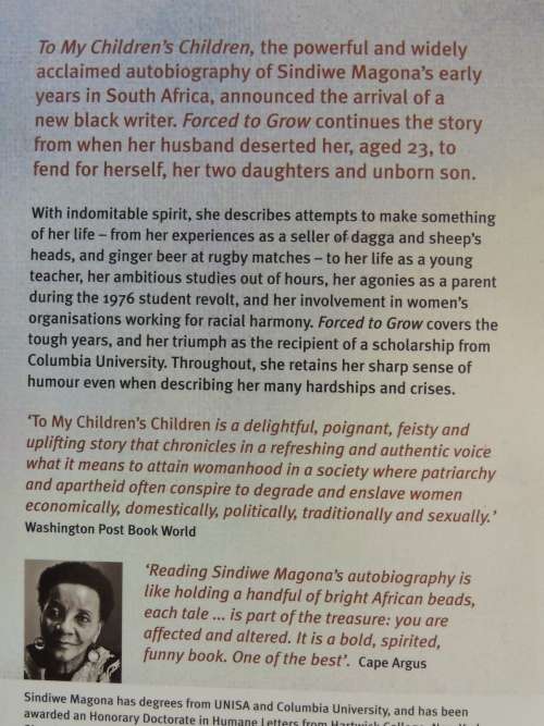 Forced to Grow - Sindiwe Magona  - SIGNED