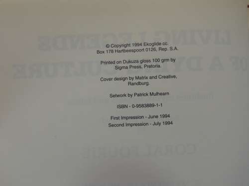 Living Legends of a Dying Culture - Bushmen Myths, Legends & Fables - Ed Coral Fourie