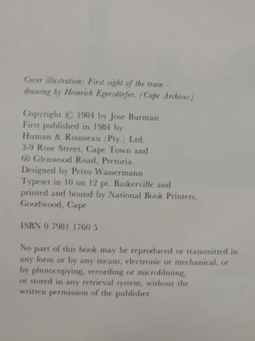 Early Railways at the Cape- Jose Burman